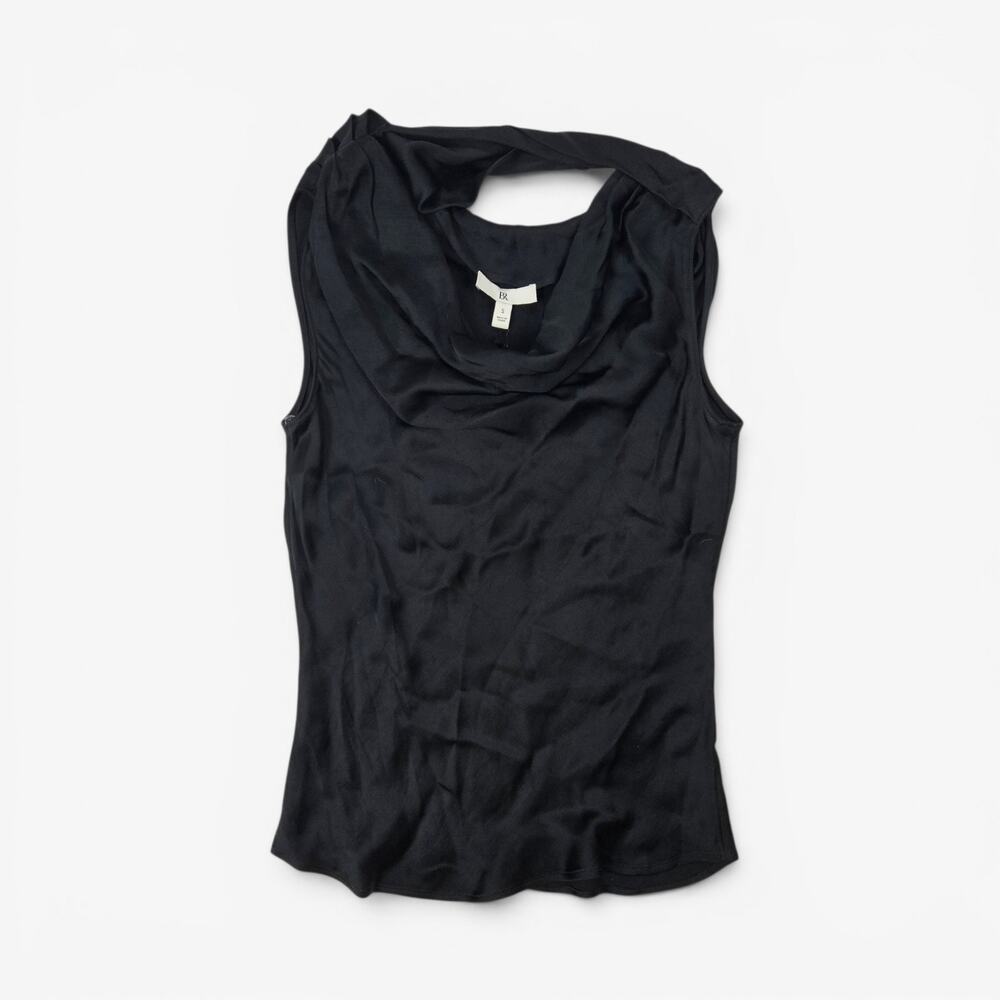 NWT BR Top Black Minimalist Satin Subversive - Small